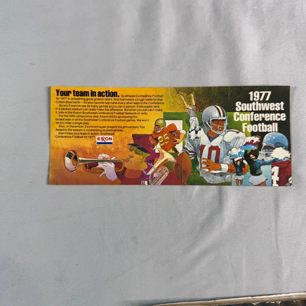 1977 Texas Longhorns vs Texas Tech Official Football Program SWC Schedule